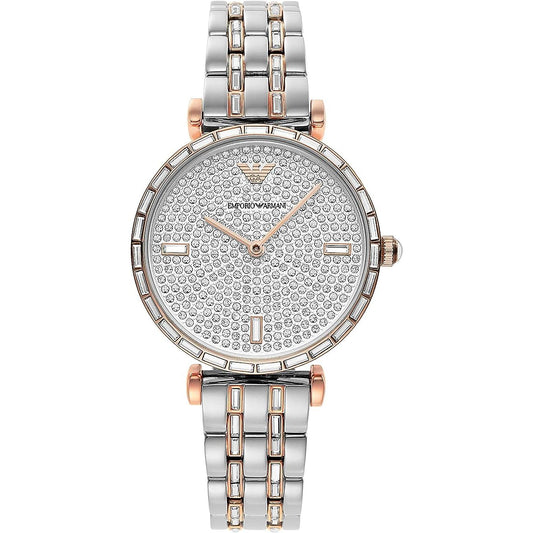 Emporio Armani Elegant Two-Tone Crystal Pave Watch Emporio Armani Light Gray
