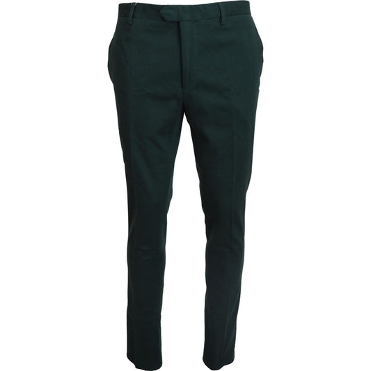 BENCIVENGA Elegant Dark Green Chino Trousers BENCIVENGA Black