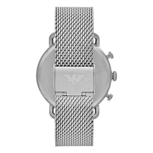 Emporio Armani Sophisticated Silver Steel Chronograph Watch Emporio Armani Gray