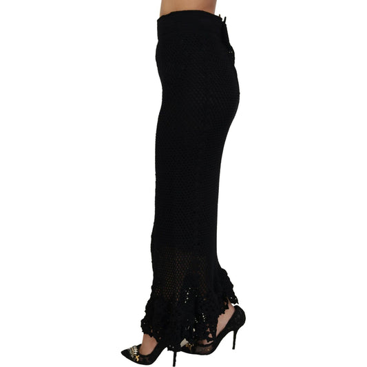 Dolce & Gabbana Elegant High Waist Mermaid Maxi Skirt Dolce & Gabbana Black