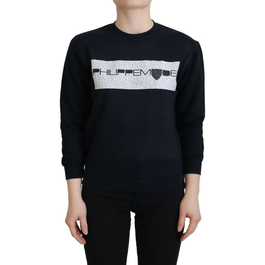 Philippe Model Chic Black Printed Cotton Sweater Philippe Model Gray