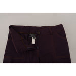 BENCIVENGA Purple Cotton Mid Waist Women Tapered Pants PAN74063-44