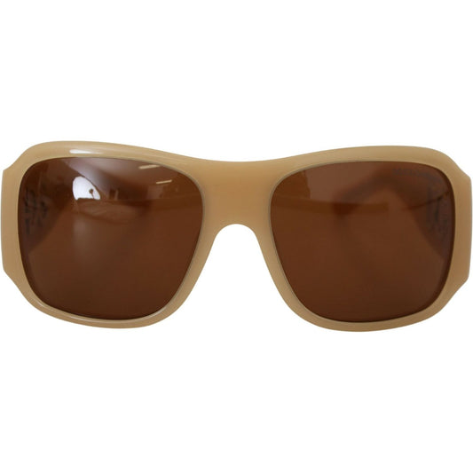 Dolce & Gabbana Elegant Cream Swarovski Sunglasses Dolce & Gabbana Saddle Brown