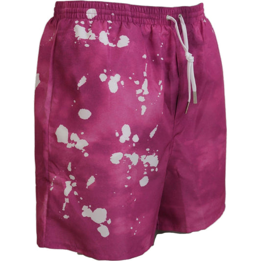 Dsquared² Pink Tie Dye Swim Shorts Boxer Dsquared² Maroon