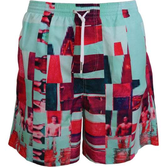 Dsquared² Multicolor Printed Swim Shorts Boxer Dsquared² Dim Gray