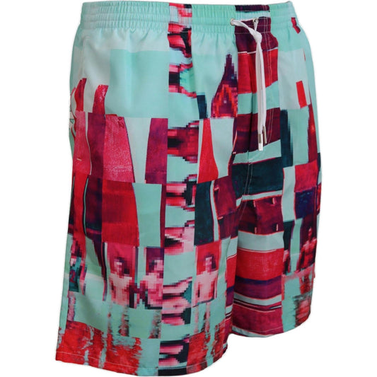 Dsquared² Multicolor Printed Swim Shorts Boxer Dsquared² Dark Gray