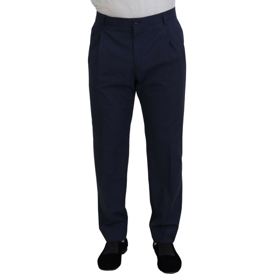 Dolce & Gabbana Elegant Dark Blue Chino Dress Pants Dolce & Gabbana Black