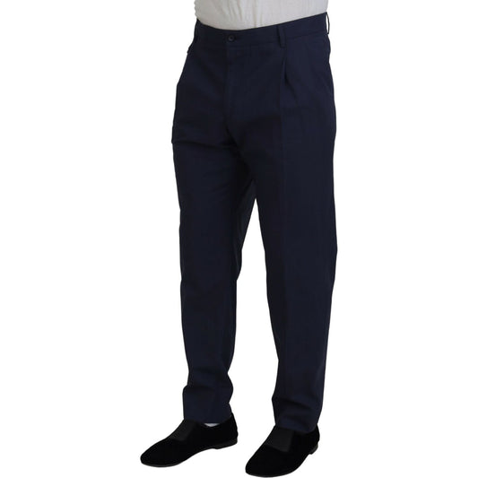 Dolce & Gabbana Elegant Dark Blue Chino Dress Pants Dolce & Gabbana Black