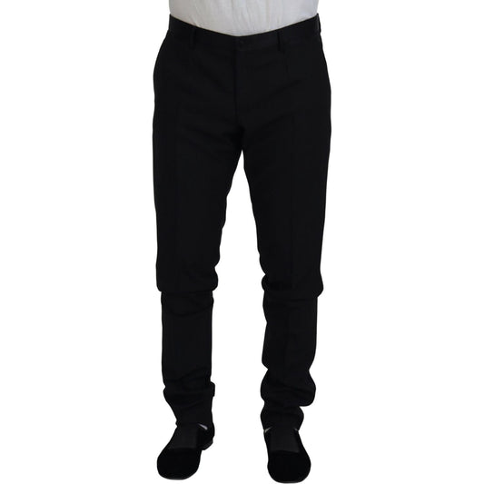 Dolce & Gabbana Elegant Black Dress Pants from Virgin Wool Blend Dolce & Gabbana Black