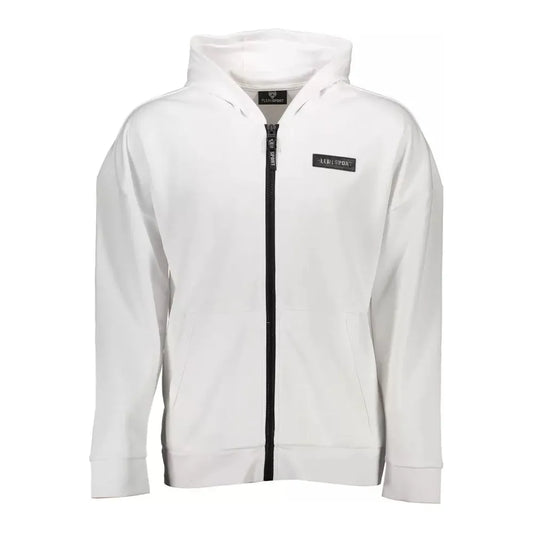 Plein Sport White Cotton Men Sweater Plein Sport Light Gray