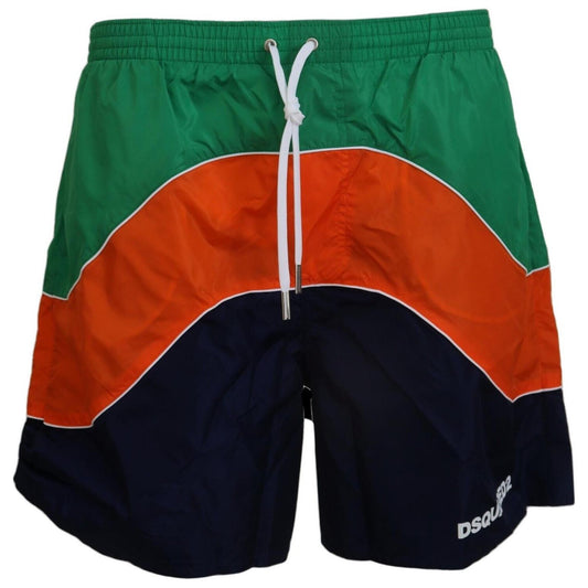 Dsquared² Multicolor Printed Swimshorts Boxer Dsquared² Dark Slate Gray
