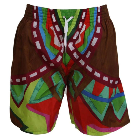 Dsquared² Multicolor Print Swim Shorts Boxer Style Dsquared² Dark Slate Gray