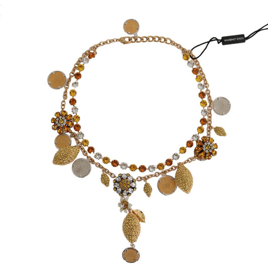 Dolce & Gabbana Elegant Gold-Plated Statement Necklace Dolce & Gabbana Rosy Brown