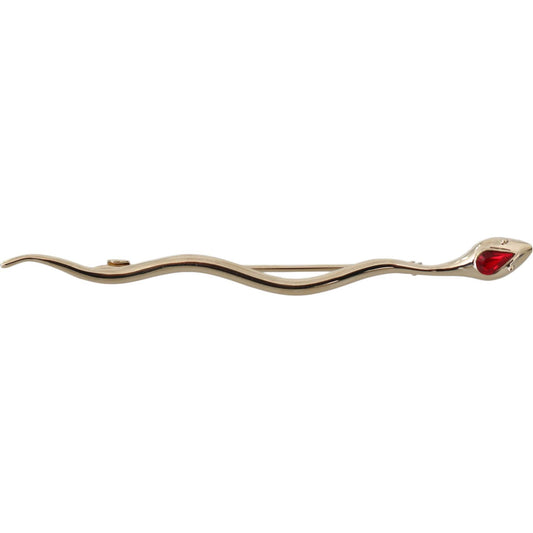 Dolce & Gabbana Elegant Silver Crystal Brooch Pin Brooch Dolce & Gabbana Tan
