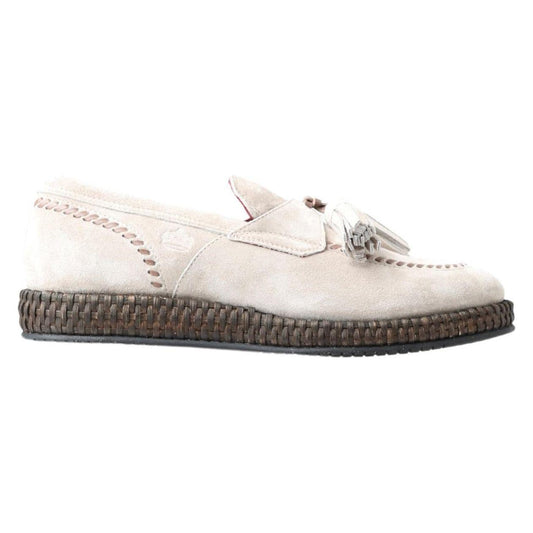 Dolce & Gabbana Elegant Ivory Leather Espadrilles Dolce & Gabbana Dark Slate Gray