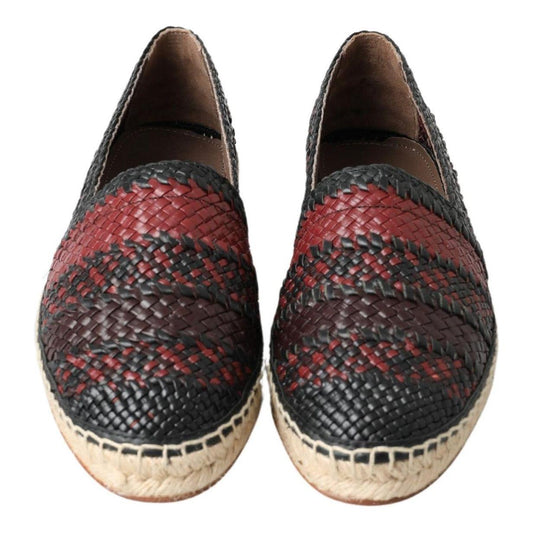 Dolce & Gabbana Elegant Woven Leather Espadrilles Dolce & Gabbana Dark Slate Gray