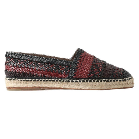 Dolce & Gabbana Elegant Woven Leather Espadrilles Dolce & Gabbana Dark Slate Gray