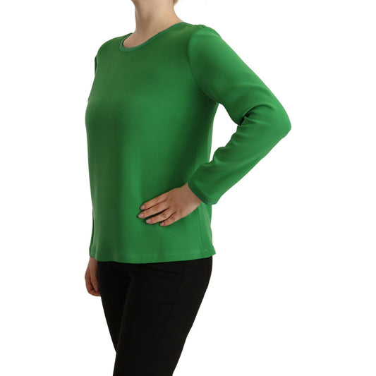 Armani Elegant Silk Long Sleeve Sweater in Lush Green Armani Dark Slate Gray