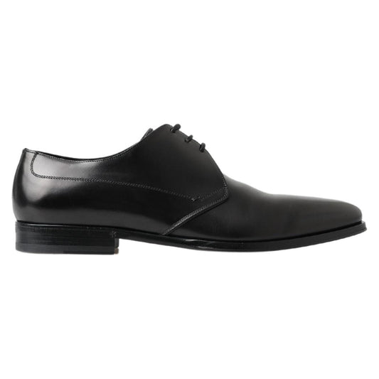 Dolce & Gabbana Classic Black Leather Derby Shoes Dolce & Gabbana Dark Slate Gray
