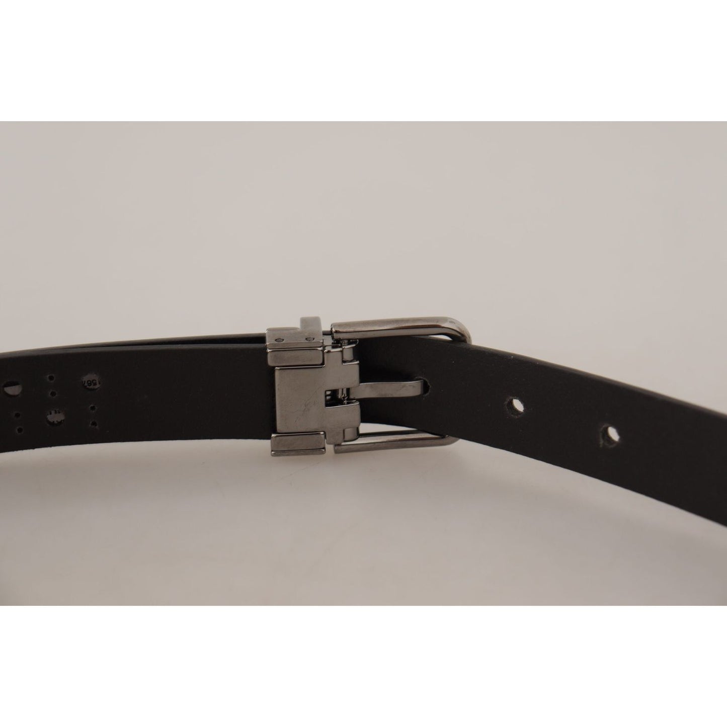 Dolce & Gabbana Dark Purple Perforated Leather Metal Buckle Belt BEL8642-90