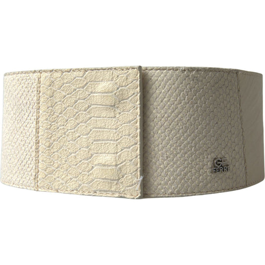 GF Ferre Chic Off White Snap Button Fashion Belt GF Ferre Rosy Brown