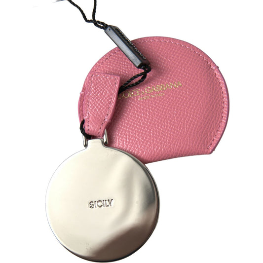 Dolce & Gabbana Elegant Pink Leather Mirror Holder Dolce & Gabbana Rosy Brown