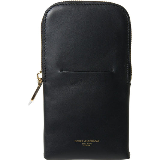 Dolce & Gabbana Elegant Leather Wristlet Clutch Dolce & Gabbana Dark Slate Gray