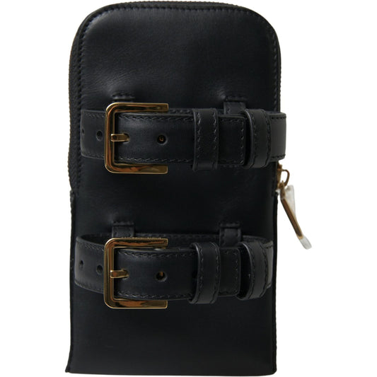 Dolce & Gabbana Elegant Leather Wristlet Clutch Dolce & Gabbana Black