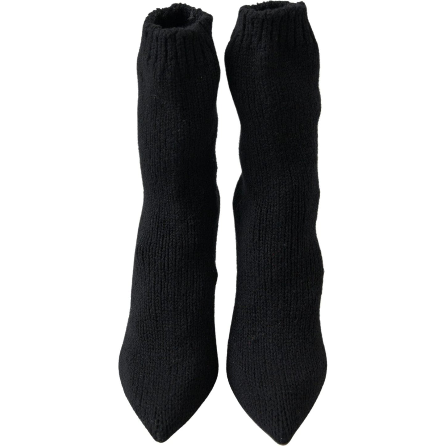 Dolce & Gabbana Black Stiletto Heel Mid Calf Women Boot Shoes