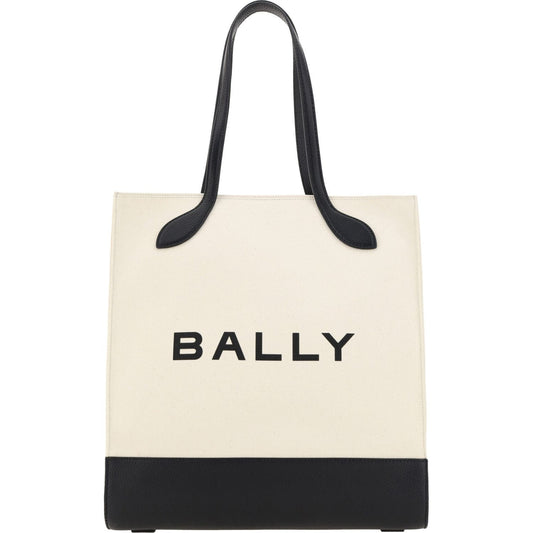 Bally Chic Monochrome Leather Tote Bag Bally Dark Slate Gray
