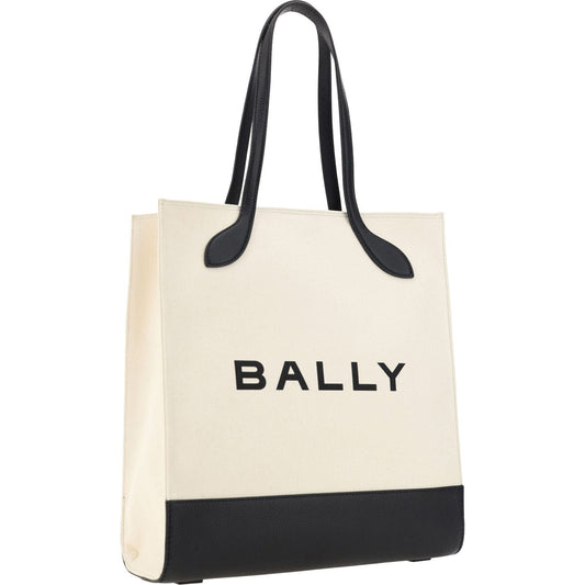 Bally Chic Monochrome Leather Tote Bag Bally Dark Slate Gray