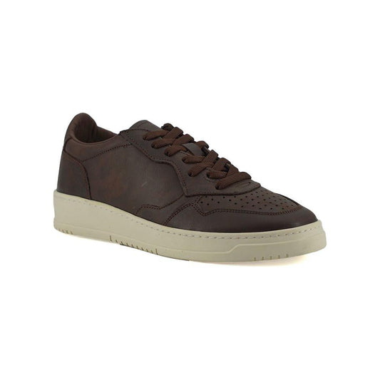 Saxone of Scotland Exclusive Leather Fabric Sneakers in Brown Saxone of Scotland Dark Slate Gray