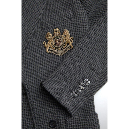 Dolce & Gabbana Elegant Slim Fit Cashmere Blazer Dolce & Gabbana Dark Slate Gray