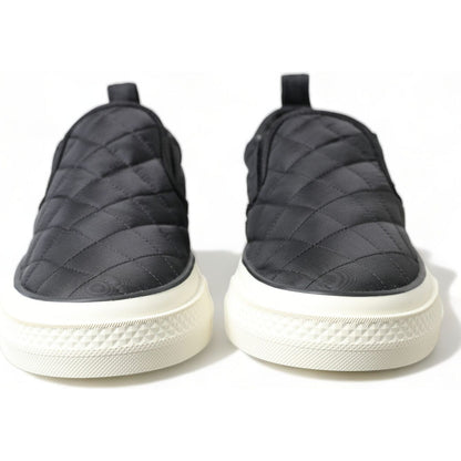 Dolce & Gabbana Black Quilted Slip On Low Top Sneakers Shoes