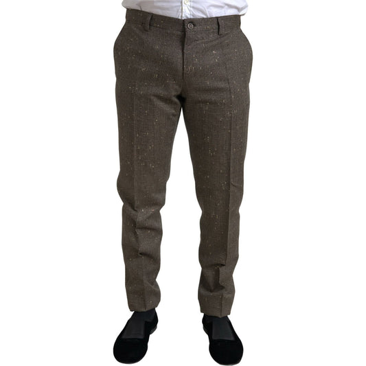 Dolce & Gabbana Elegant Skinny Wool Chino Pants Dolce & Gabbana Dark Slate Gray