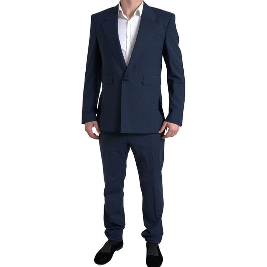 Dolce & Gabbana Elegant Slim Fit Blue Two-Piece Suit Dolce & Gabbana Dark Slate Gray