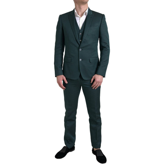 Dolce & Gabbana Emerald Elegance Slim Fit 3-Piece Suit Dolce & Gabbana Dark Slate Gray
