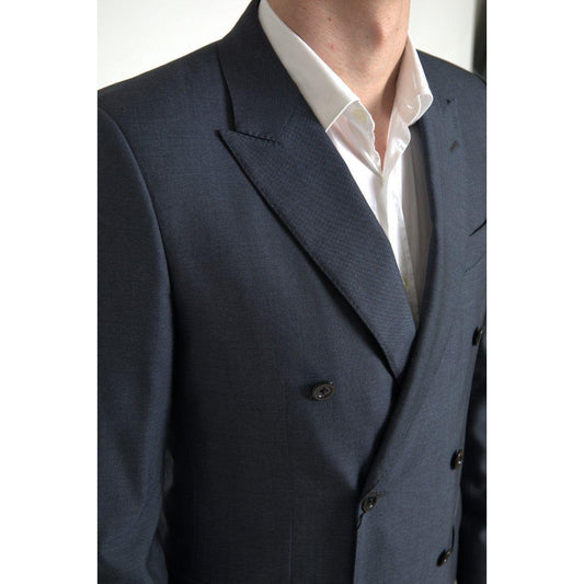 Dolce & Gabbana Elegant Blue Silk Blend Martini Suit Dolce & Gabbana Dark Slate Gray