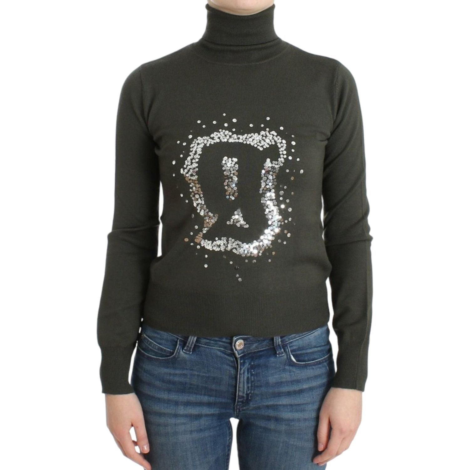 John Galliano Green wool turtleneck sweater