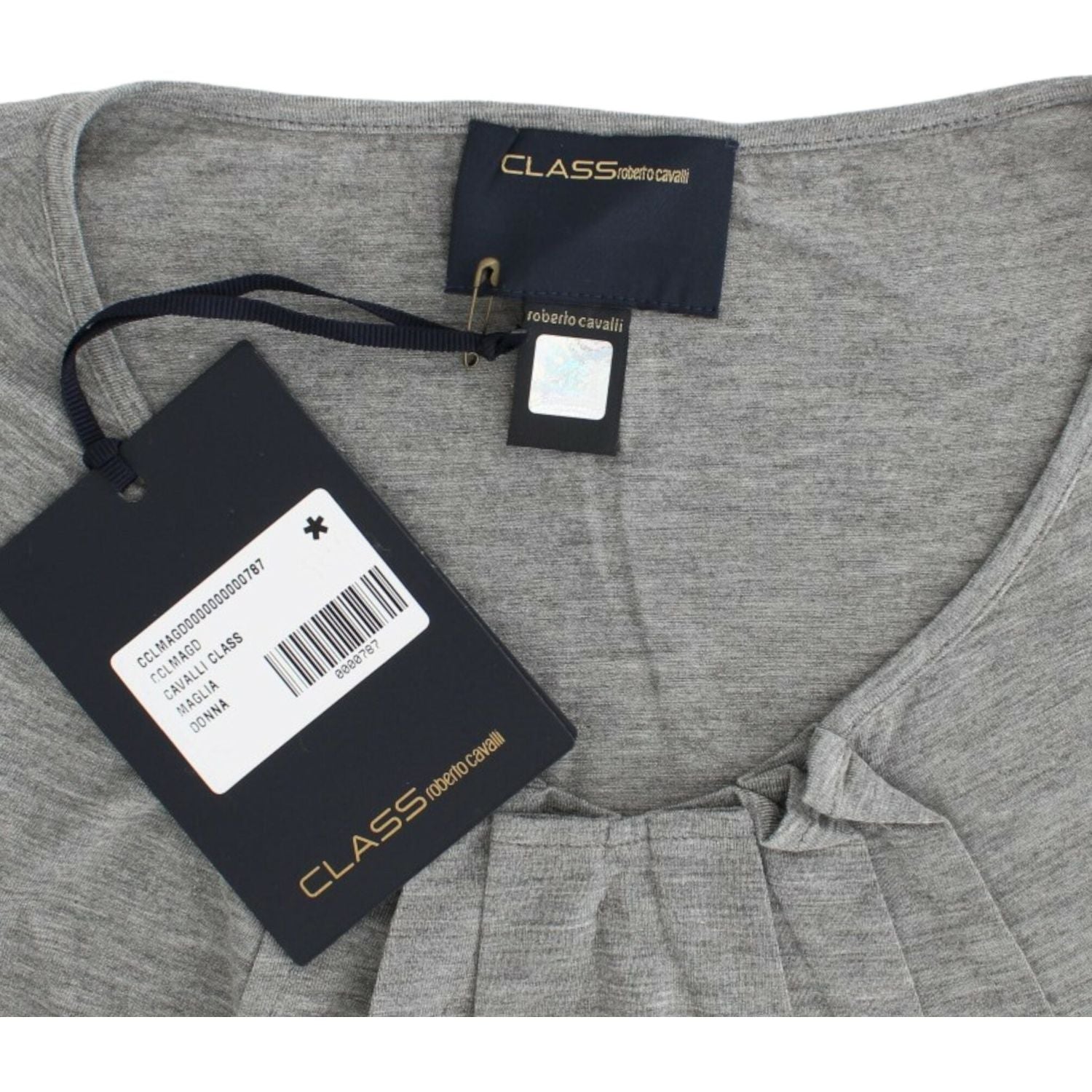 Cavalli Gray 3/4 sleeves jumper top