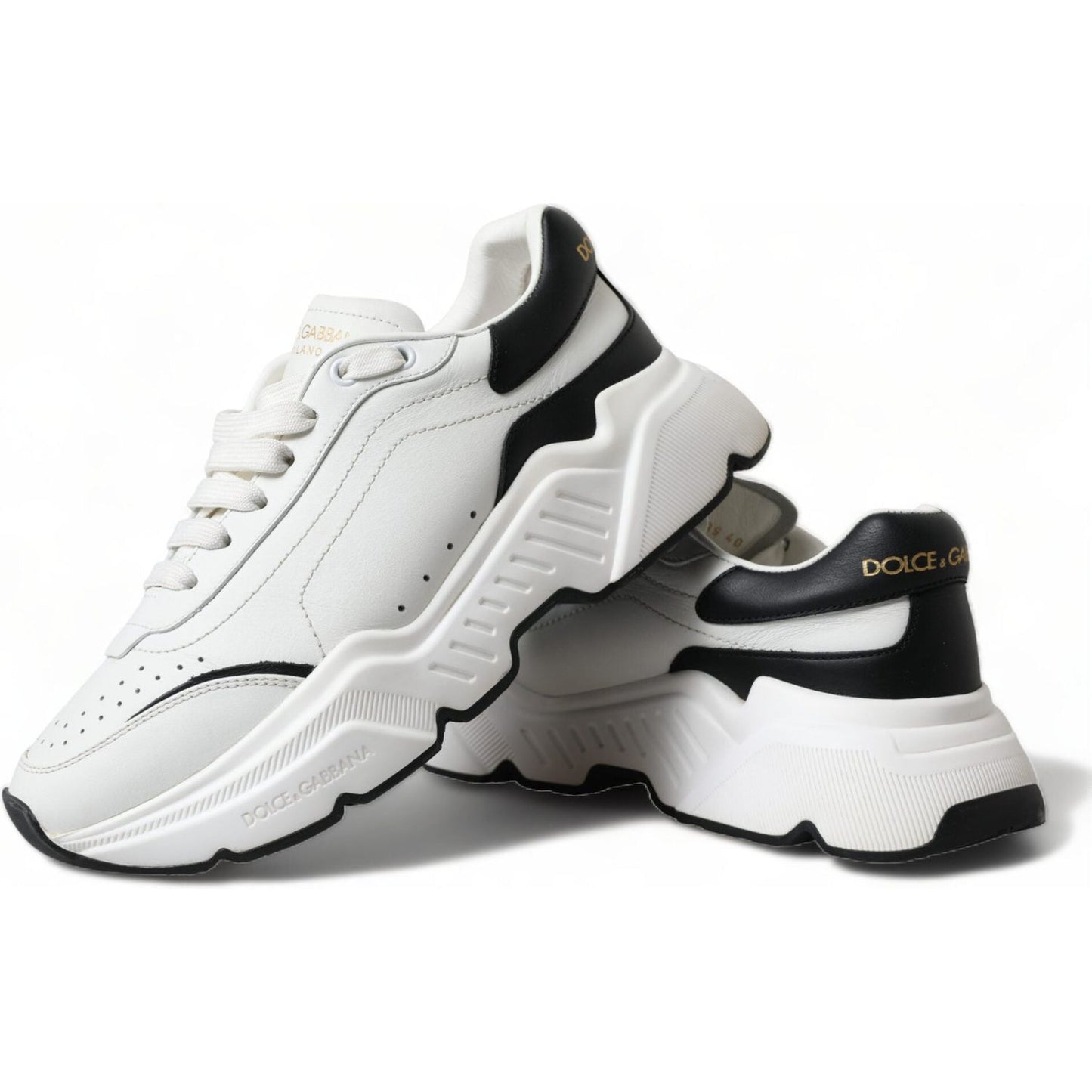 Dolce & Gabbana White Black Low Top Daymaster Sneakers Shoes