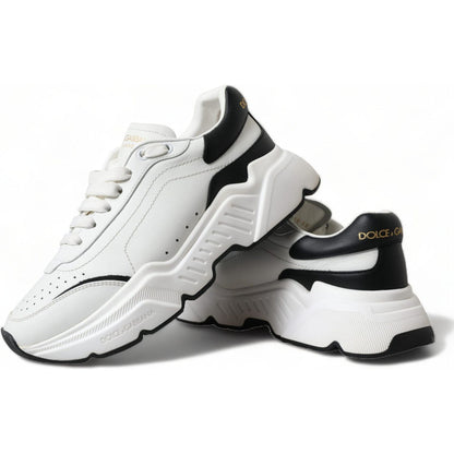 Dolce & Gabbana White Black Low Top Daymaster Sneakers Shoes