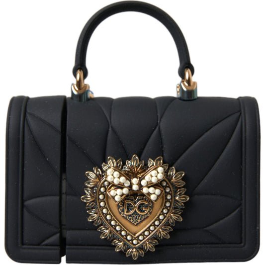 Dolce & Gabbana Exquisite Quilted AirPods Case with Chain Strap Dolce & Gabbana Dark Slate Gray
