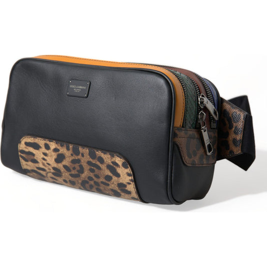 Dolce & Gabbana Exotic Leather Leopard Belt Bag Dolce & Gabbana Dark Slate Gray