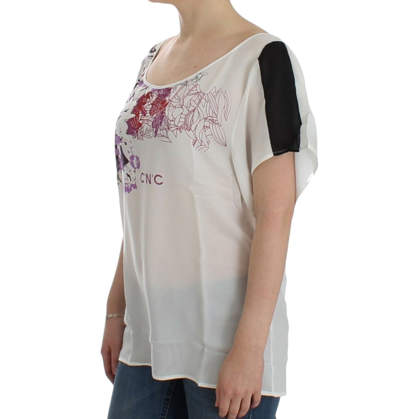 Costume National White motive print blouse