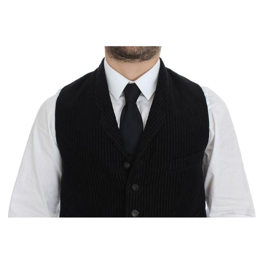 Dolce & Gabbana Elegant Black Manchester Dress Vest Dolce & Gabbana Black