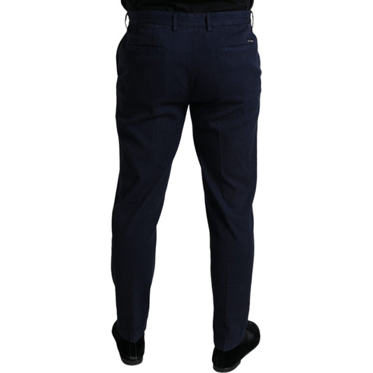Dolce & Gabbana Elegant Dark Blue Skinny Dress Pants Dolce & Gabbana Black