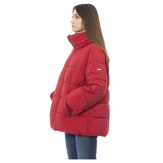 Baldinini Trend Red Polyamide Women Jacket Baldinini Trend Maroon