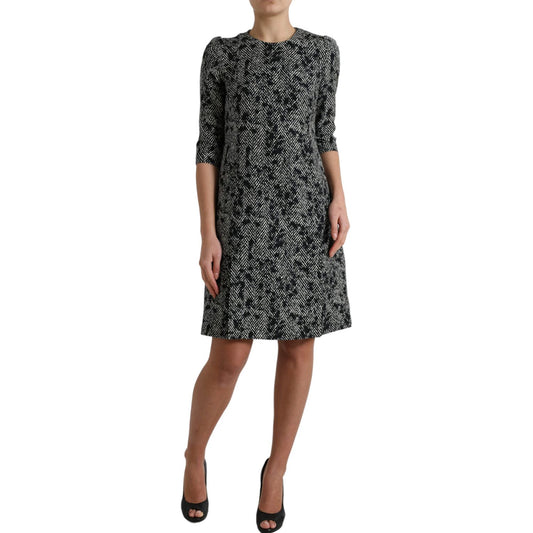 Dolce & Gabbana Elegant Chevron Shift Mini Dress Dolce & Gabbana Dark Slate Gray