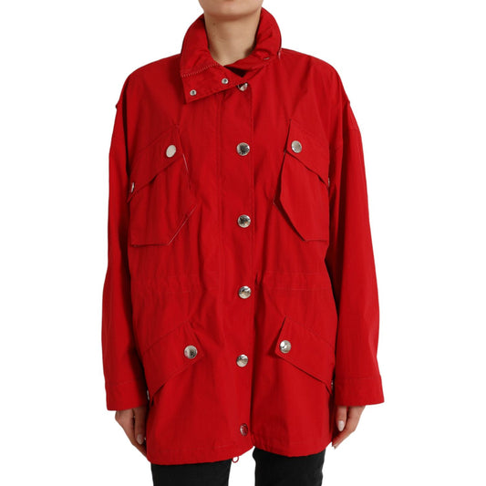 Dolce & Gabbana Elegant Red Long Sleeve Jacket Dolce & Gabbana Firebrick